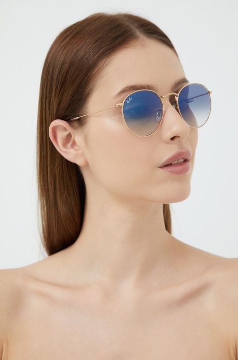 Ray-Ban - Окуляри Round Metal колір золотий