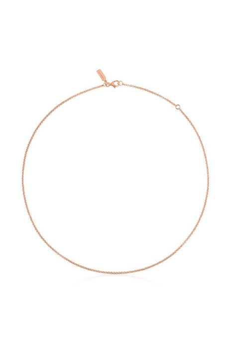 Кольє зі срібла з позолотою Tous Chain колір рожевий Кольє зі срібла з позолотою Tous Chain колір рожевий