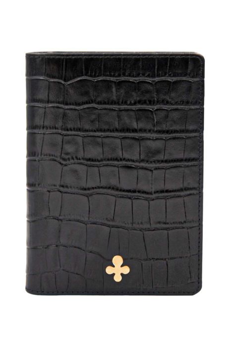 Шкіряна обкладинка на паспорт Lilou колір чорний Шкіряна обкладинка на паспорт Lilou колір чорний