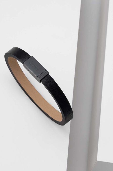 Шкіряний браслет BOSS чоловічий колір чорний (2931208) Шкіряний браслет BOSS чоловічий колір чорний (2931208)