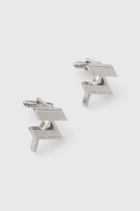 Запонки для манжетів Karl Lagerfeld чоловічі колір срібний Запонки для манжетів Karl Lagerfeld чоловічі колір срібний