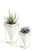 Umbra - Набір квіткових горщиків зі стелажем (2-pack) колір білий