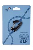 Карабіни для кріплення гамака Ticket to The Moon 6kN 2-pack колір чорний Карабіни для кріплення гамака Ticket to The Moon 6kN 2-pack колір чорний