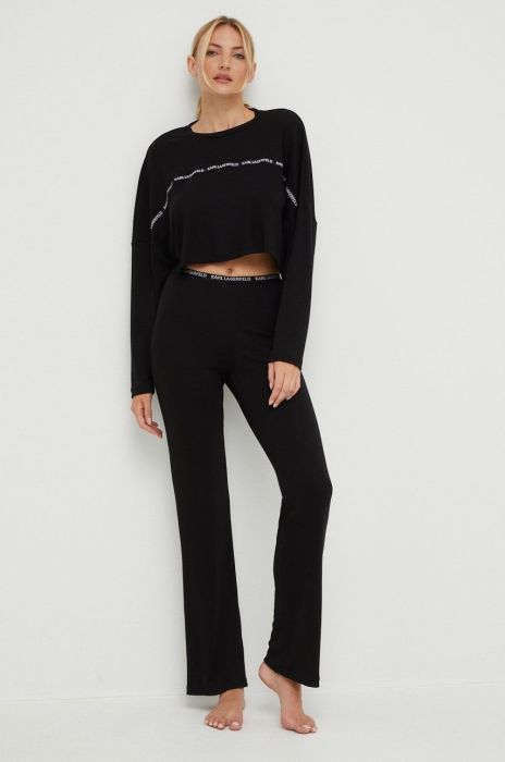 Піжама Karl Lagerfeld колір чорний