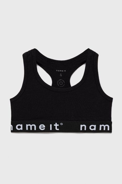 Дитячий спортивний бюстгальтер Name it колір чорний Дитячий спортивний бюстгальтер Name it колір чорний
