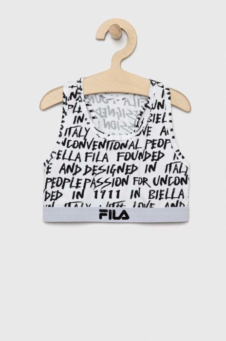 Дитячий спортивний бюстгальтер Fila колір білий Дитячий спортивний бюстгальтер Fila колір білий