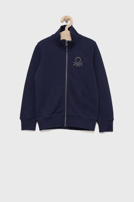 Дитяча бавовняна кофта United Colors of Benetton колір синій однотонна (2629933) Дитяча бавовняна кофта United Colors of Benetton колір синій однотонна (2629933)