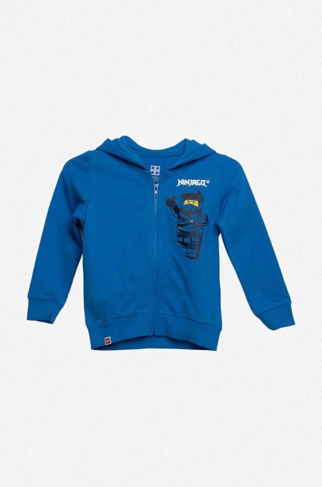 Дитяча бавовняна кофта Lego з капюшоном з принтом колір блакитний (3298473) Дитяча бавовняна кофта Lego з капюшоном з принтом колір блакитний (3298473)
