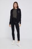 Бавовняна кофта Armani Exchange жіноча колір чорний з аплікацією (1768245) Бавовняна кофта Armani Exchange жіноча колір чорний з аплікацією (1768245)