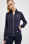 Кофта EA7 Emporio Armani жіноча колір синій з аплікацією Кофта EA7 Emporio Armani жіноча колір синій з аплікацією