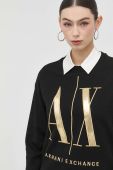 Бавовняна кофта Armani Exchange жіноча колір чорний з аплікацією (2956851) Бавовняна кофта Armani Exchange жіноча колір чорний з аплікацією (2956851)
