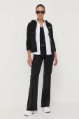 Кофта Armani Exchange жіноча колір чорний з капюшоном з аплікацією (3348253)