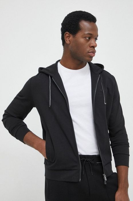 Кофта Emporio Armani чоловіча колір чорний з капюшоном однотонна (3130675) Кофта Emporio Armani чоловіча колір чорний з капюшоном однотонна (3130675)
