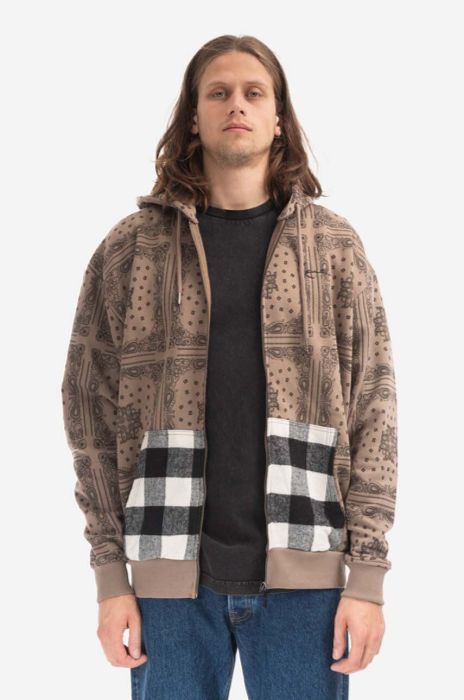 Кофта Karl Kani чоловіча колір коричневий з капюшоном візерунок 6022758-brown Кофта Karl Kani чоловіча колір коричневий з капюшоном візерунок 6022758-brown