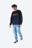 Бавовняна кофта Fjallraven Logo Sweater чоловіча колір синій з аплікацією F84142-345 Бавовняна кофта Fjallraven Logo Sweater чоловіча колір синій з аплікацією F84142-345