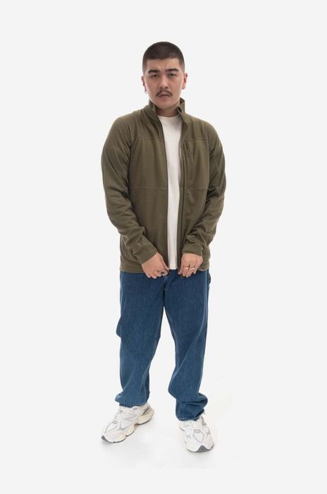 Кофта Fjallraven Lite Fleece Jacket чоловіча колір зелений однотонна F86971.620-620 Кофта Fjallraven Lite Fleece Jacket чоловіча колір зелений однотонна F86971.620-620
