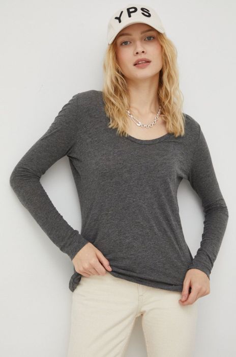 Лонгслів American Vintage жіночий колір сірий (2596263)