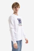 Бавовняний лонгслів Wood Wood Mel колір білий з принтом 10285402.2323-WHITE Бавовняний лонгслів Wood Wood Mel колір білий з принтом 10285402.2323-WHITE
