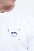 Бавовняний лонгслів Wood Wood Han колір білий з принтом 11935408.2334-BRIGHTWHIT Бавовняний лонгслів Wood Wood Han колір білий з принтом 11935408.2334-BRIGHTWHIT