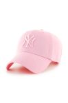 Бавовняна бейсболка 47brand MLB New York Yankees колір рожевий з аплікацією (3452630) Бавовняна бейсболка 47brand MLB New York Yankees колір рожевий з аплікацією (3452630)