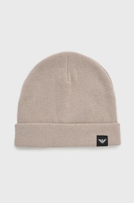 Шапка Emporio Armani колір бежевий Шапка Emporio Armani колір бежевий