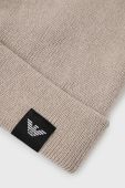 Шапка Emporio Armani колір бежевий Шапка Emporio Armani колір бежевий