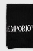 Шапка та шарф з домішкою вовни Emporio Armani колір чорний (2592253) Шапка та шарф з домішкою вовни Emporio Armani колір чорний (2592253)