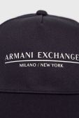 Бавовняна кепка Armani Exchange колір синій з принтом