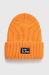 Шапка з домішкою вовни MC2 Saint Barth колір помаранчевий з товстого трикотажу