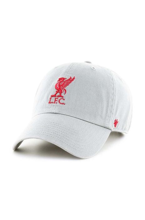 Бавовняна бейсболка 47brand EPL Liverpool FC колір білий з аплікацією