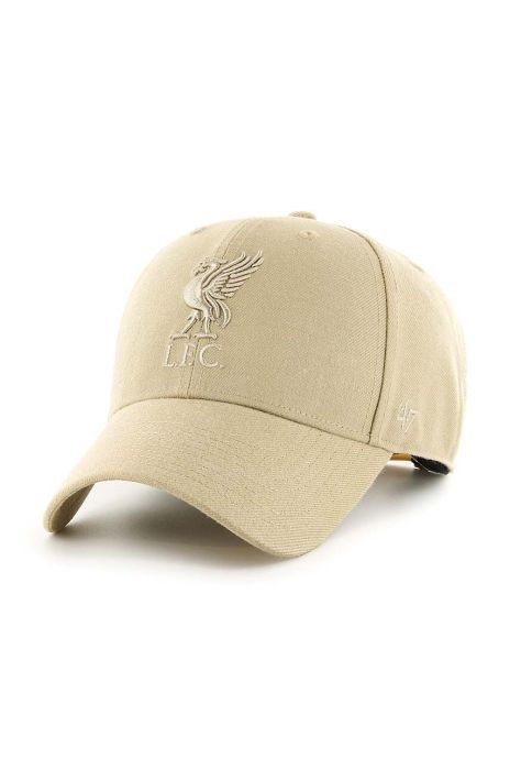 Кепка з домішкою вовни 47brand EPL Liverpool FC колір бежевий з аплікацією (3318507) Кепка з домішкою вовни 47brand EPL Liverpool FC колір бежевий з аплікацією (3318507)