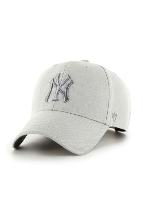 Кепка з домішкою вовни 47brand MLB New York Yankees колір сірий з аплікацією (3277902) Кепка з домішкою вовни 47brand MLB New York Yankees колір сірий з аплікацією (3277902)