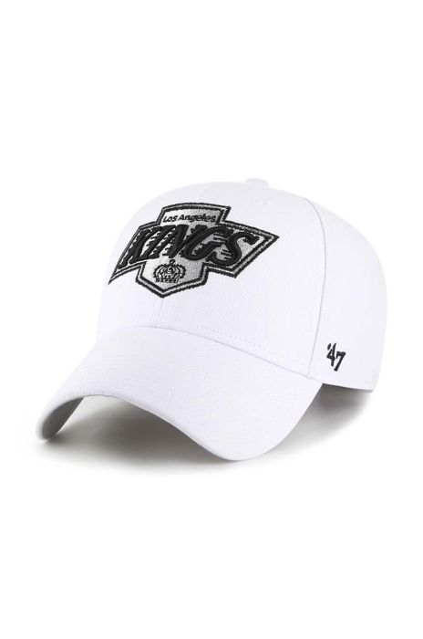 Кепка з домішкою вовни 47brand NHL Los Angeles Kings Vintage колір білий з аплікацією Кепка з домішкою вовни 47brand NHL Los Angeles Kings Vintage колір білий з аплікацією