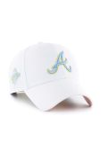 Кепка з домішкою вовни 47brand MLB Atlanta Braves колір білий з аплікацією Кепка з домішкою вовни 47brand MLB Atlanta Braves колір білий з аплікацією