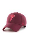 Бавовняна бейсболка 47brand MLB Philadelphia Phillies колір бордовий з аплікацією Бавовняна бейсболка 47brand MLB Philadelphia Phillies колір бордовий з аплікацією