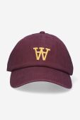 Бавовняна бейсболка Wood Wood Eli AA Cap колір червоний з аплікацією 10230812.7083-BURGUND