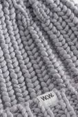Вовняна шапка Wood Wood Aisha колір сірий з товстого трикотажу вовна 12230800.4038-OFFWHITE