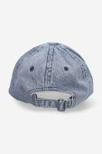 Бавовняна бейсболка Guess Washed Denim Dad однотонна M3GZ17.D50J0-F7XQ колір блакитний Бавовняна бейсболка Guess Washed Denim Dad однотонна M3GZ17.D50J0-F7XQ колір блакитний