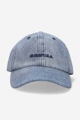 Бавовняна бейсболка Guess Washed Denim Dad однотонна M3GZ17.D50J0-F7XQ колір блакитний Бавовняна бейсболка Guess Washed Denim Dad однотонна M3GZ17.D50J0-F7XQ колір блакитний