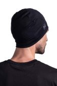 Шапка Buff Merino Lightweight колір чорний з тонкого трикотажу вовна Шапка Buff Merino Lightweight колір чорний з тонкого трикотажу вовна