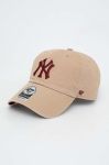 Бавовняна бейсболка 47brand MLB New York Yankees колір бежевий з аплікацією (3599714) Бавовняна бейсболка 47brand MLB New York Yankees колір бежевий з аплікацією (3599714)