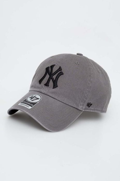 Бавовняна бейсболка 47brand MLB New York Yankees колір сірий з аплікацією (3599584) Бавовняна бейсболка 47brand MLB New York Yankees колір сірий з аплікацією (3599584)