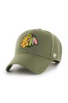 Кепка з домішкою вовни 47brand NHL Chicago Blackhawks колір зелений з аплікацією Кепка з домішкою вовни 47brand NHL Chicago Blackhawks колір зелений з аплікацією