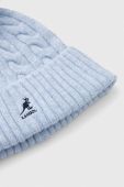 Шапка з домішкою вовни Kangol з товстого трикотажу колір блакитний Шапка з домішкою вовни Kangol з товстого трикотажу колір блакитний