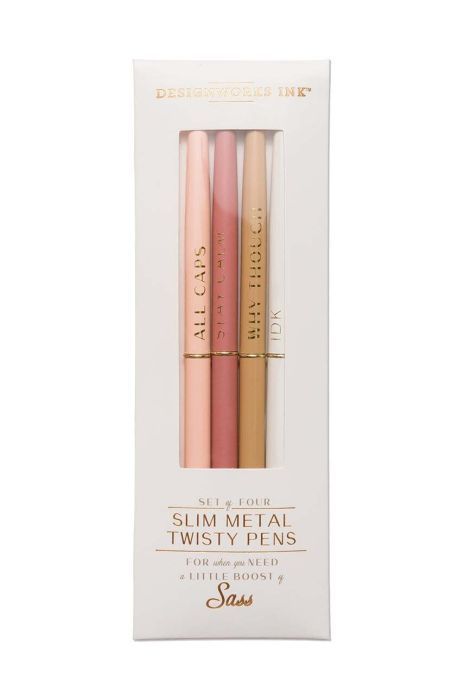 Набір ручок Designworks Ink Twisty Slim Metal Pens 3-pack колір барвистий Набір ручок Designworks Ink Twisty Slim Metal Pens 3-pack колір барвистий