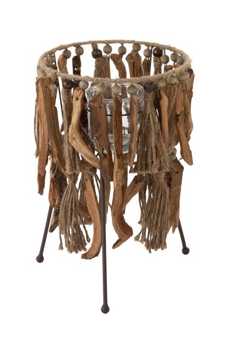 J-Line Декоративний свічник колір коричневий (3350687) J-Line Декоративний свічник колір коричневий (3350687)