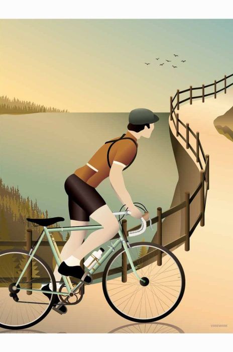 Vissevasse Плакат Cycling The Hulls 50x70 cm колір барвистий