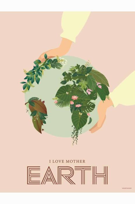 Vissevasse Плакат I Love Mother Earth 50x70 cm колір барвистий Vissevasse Плакат I Love Mother Earth 50x70 cm колір барвистий