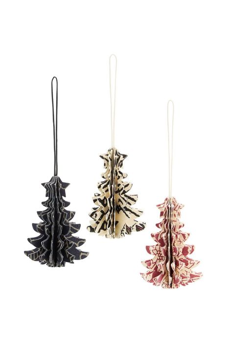 Madam Stoltz набір ялинкових прикрас (3-pack) колір чорний Madam Stoltz набір ялинкових прикрас (3-pack) колір чорний