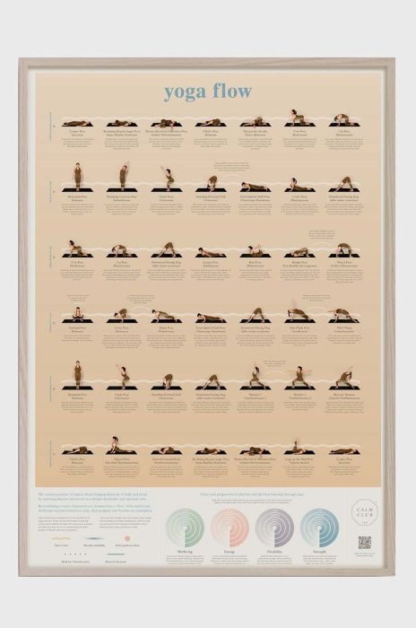 Настінний плакат Luckies of London yoga flow колір барвистий